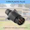12V Electric Black Plastic 7 Pole Trailer Plug Wiring Connector Adapter for   Driving