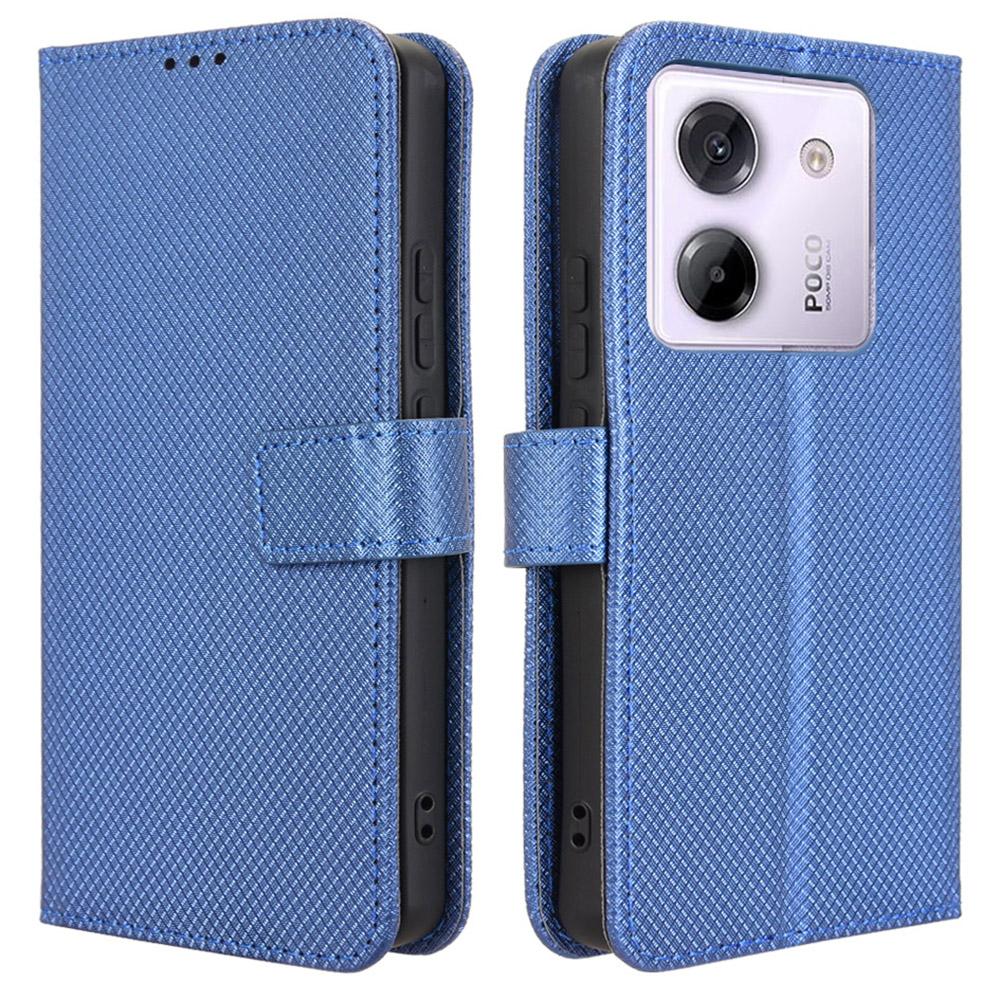 

For Xiaomi Poco M7 Pro 5G Case PU Leather Diamond Texture Wallet Phone Cover C