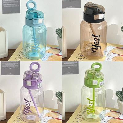 Water Cup Summer Double Drink Cup Portable Plastic Straw Cup Handy Cup Male and Female Students Water Cup