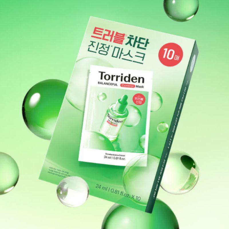 Torriden BALANCEFUL Cica Control PDRN Calming Mask 10 Sheets Soothing Korean Sheet Mask for Sensitive Skin