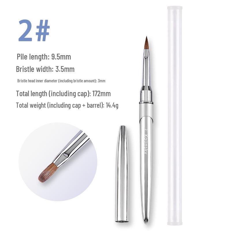 

Кисть для дизайна ногтей из чистого норкового волоса Kolinsky100 - Плоская головка, специальный инструмент для лепки кристаллами