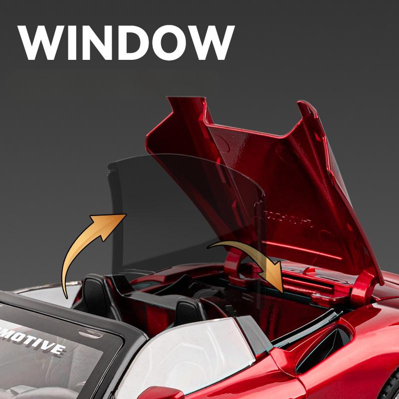 1/24 Maserati MC20 Convertible Sports Car Alloy Diecast Model Car Sound & Light Pull Back Collectibles Hobby Decoration Birthday