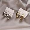 Summer Solid Color Elegant Fashion Simple Big Earrings Metallic Mirror Stud Earrings Temperament Earring Accessory Creative Gift