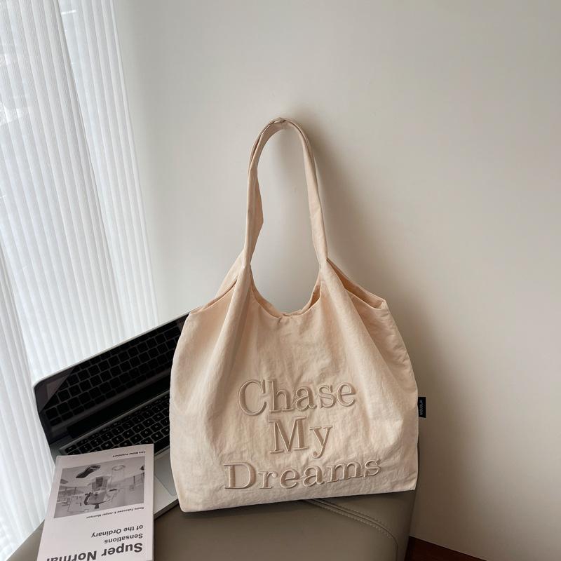 

Холщовая сумка женская большой вместимости 2025 новая летняя универсальная на плечо сумка для покупок тканевая сумка студенческая сумка-тоут бежевый