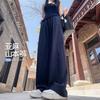 Navy Blue Linen Pants Women's Summer Thin New Drape Lazy Loose Pants Yamamoto Loose Wide-leg Pants