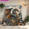 2D Flat 1pc Dragon Legacy Soft and Breathable Flannel Blanket Featuring Vibrant Floral and Cartoon Prints; Suitable As a Small Sof