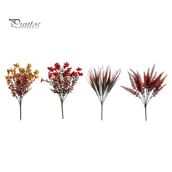 Decorative Plants for Office Desk Artificial Fall Flowers, Fake Eucalyptus Violet Silk Greenery Bouquet, Autumn Faux Floral Quirky Interior