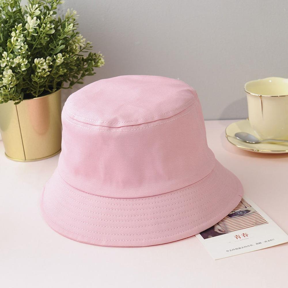UPF 50+ Candy Color Fishmen Hat Colorful Wide Brim Sun Hat Solid Color Bucket Hat  Unisex