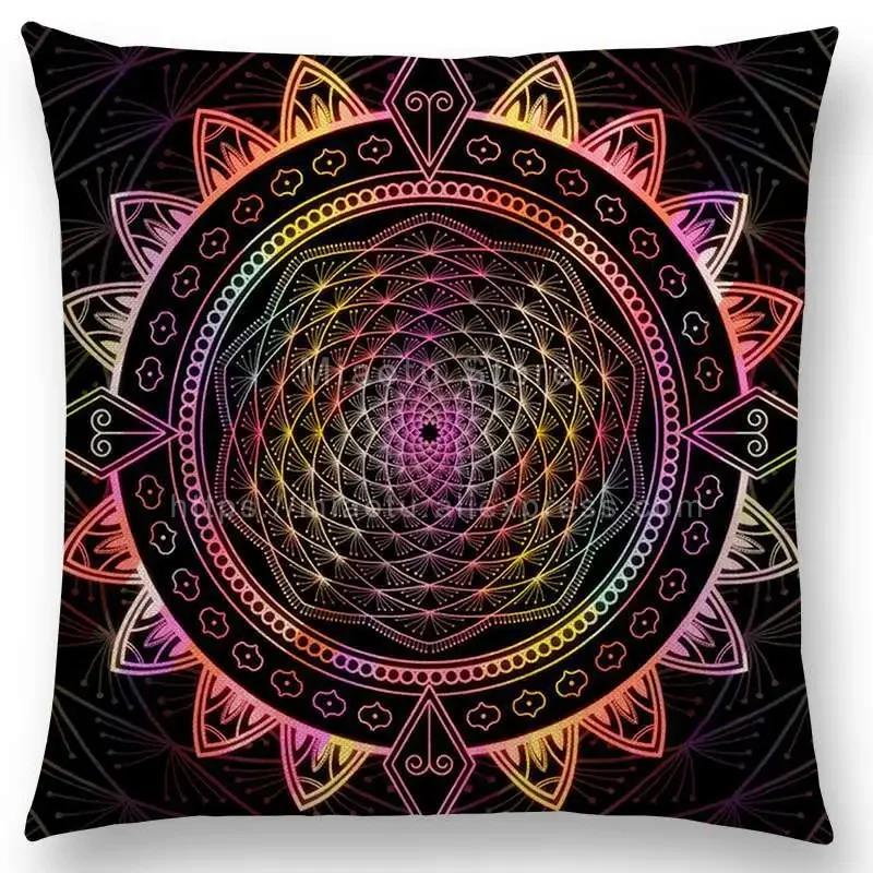 New Dreamy Emerald Spirit Flower Pillow Case Soul Mandala Elegant Flourish Floral Pattern Design Prints Retro Cushion Cover