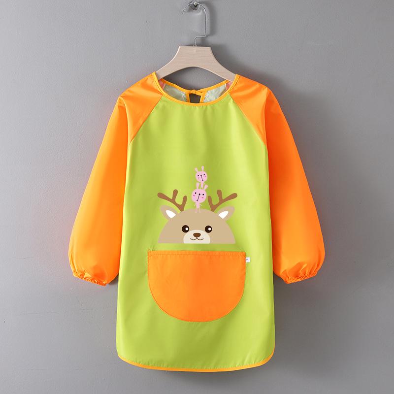 Children's Waterproof Art Smock with Logo - Reversible Apron for Painting and Eating  