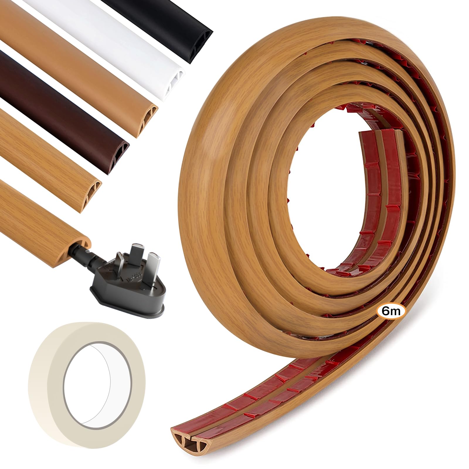 

Rabieru Накладка на підлоговий кабель, Кабельний канал для підлоги, Маскування проводки, Кабельний канал під дерево, Захист кабелю, Кабельний жолоб, Підлоговий жолоб, Кабель