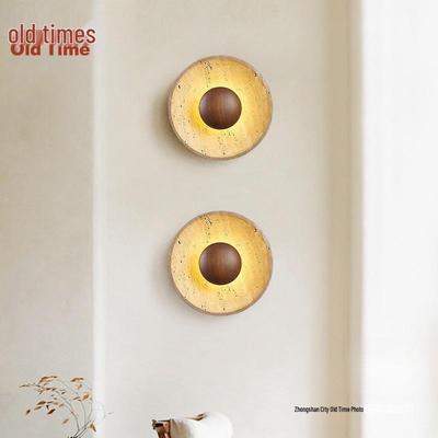 Mid-Century Wabi-Sabi Wall Lamp: Retro Japanese Style for Bedroom & Living Room