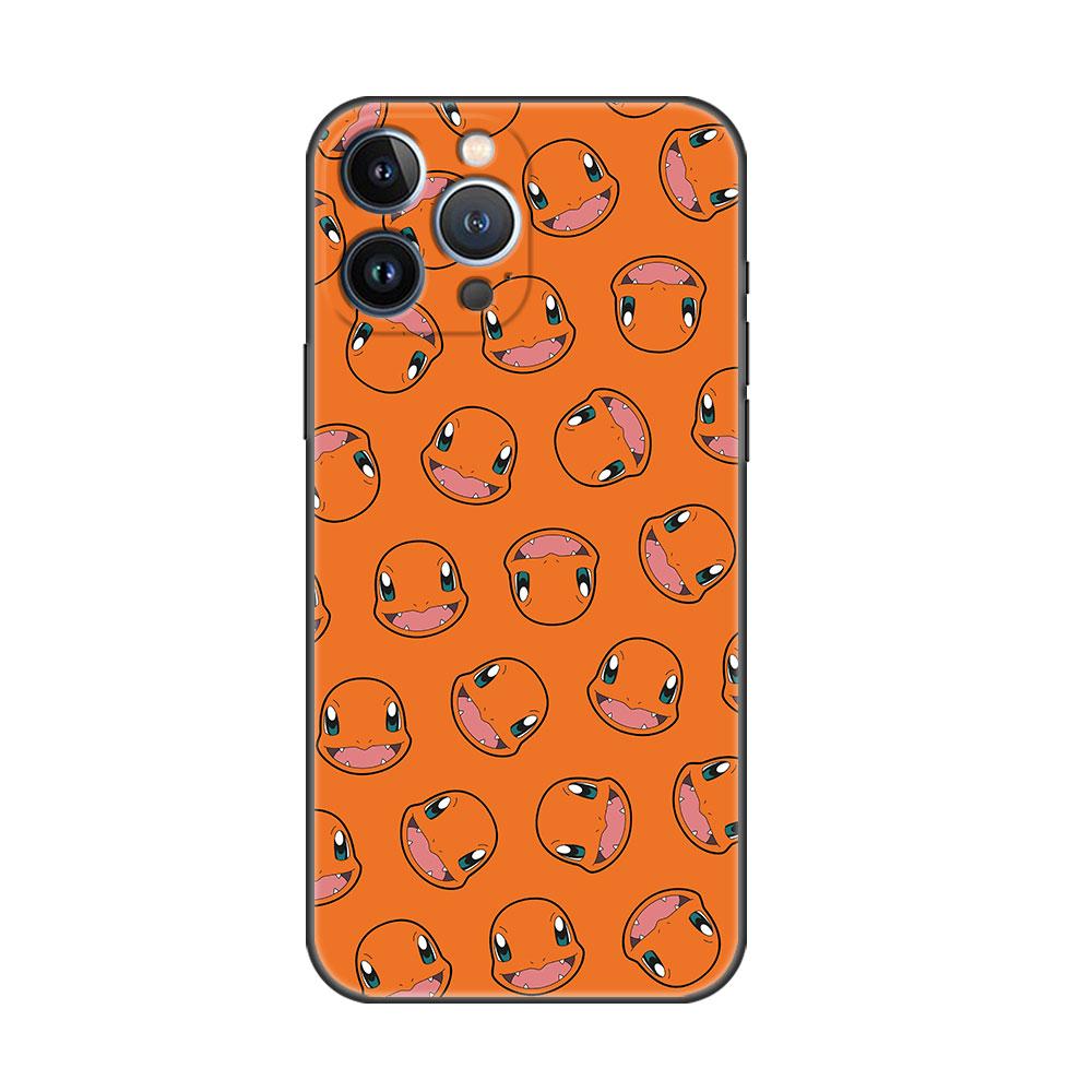 Pouzdro pro Apple iPhone 14 11 13 7 12 Pro 7 XR XS Max 8 Plus 6 14Pro 13Mini Černé Měkké Telefonní Coque Pokemon Pikachu Kreslený