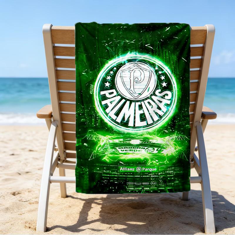 Grün-Weißes Strandtuch mit Passionsmuster, Superweiche Mikrofaser, Perfektes Geschenk zum Geburtstag, für Pool, Strand, Reisen, für Familie und Freunde