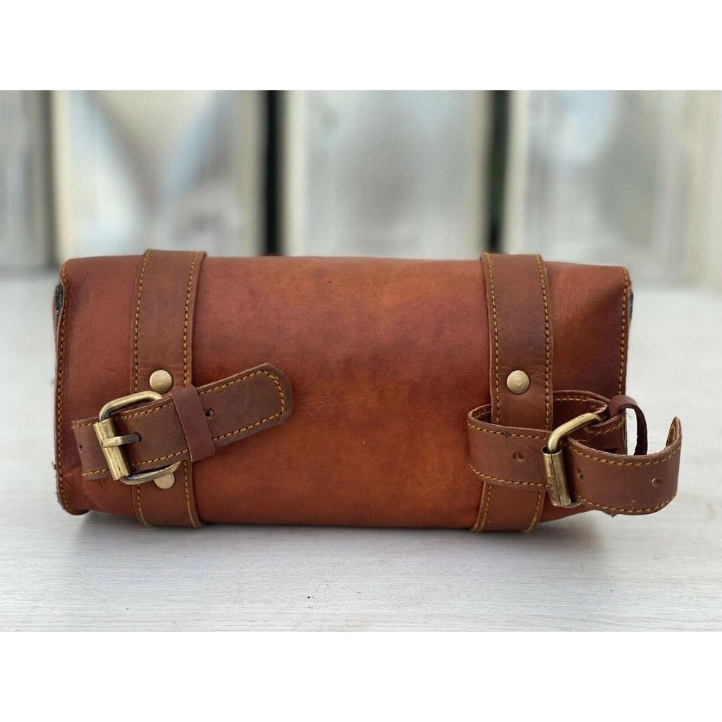 Motorradtasche Lenkertasche Vordere Ledersatteltasche Braun Werkzeugaufbewahrung Gabel