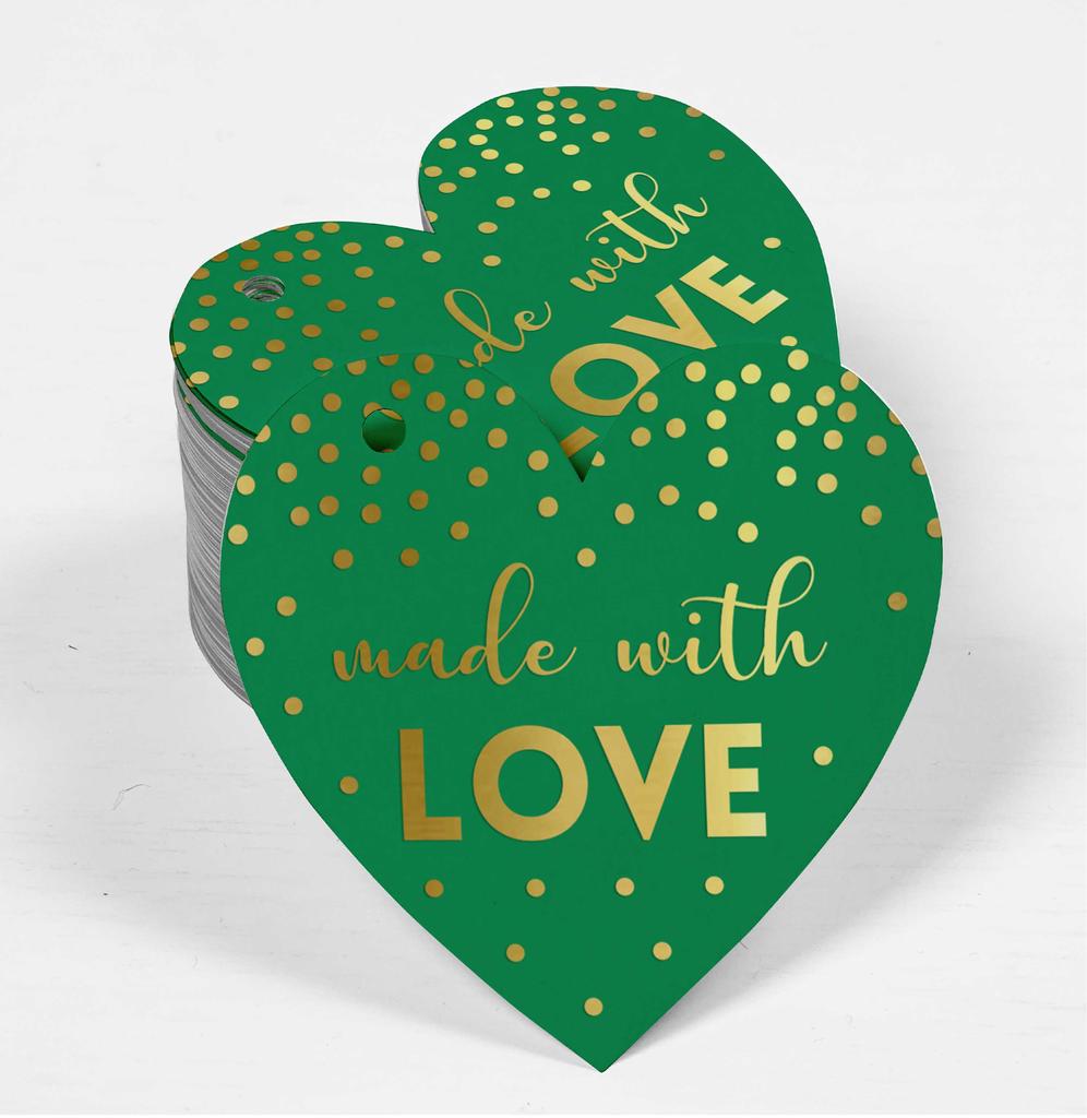 Inkdotpot Gold Foil Paper Hang Tags Made With Love Wedding Favor Tags 100