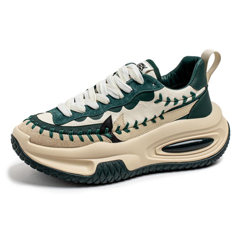 

Модная обувь для мужчин Высококачественная сетчатая дышащая платформа Кроссовки Мужская кожа Толстая подошва Повседневная спортивная мужская обувь Zapatillas Hombre 39 бежевый