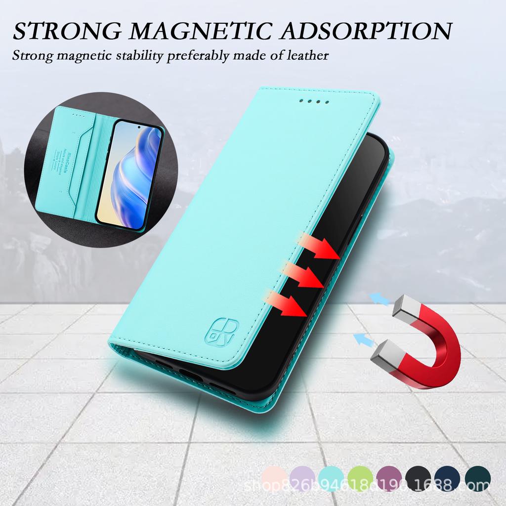 Suitable for Samsung S25/24 phone case, RFID anti-theft, card slot, strong magnetic attraction, flip cover leather case