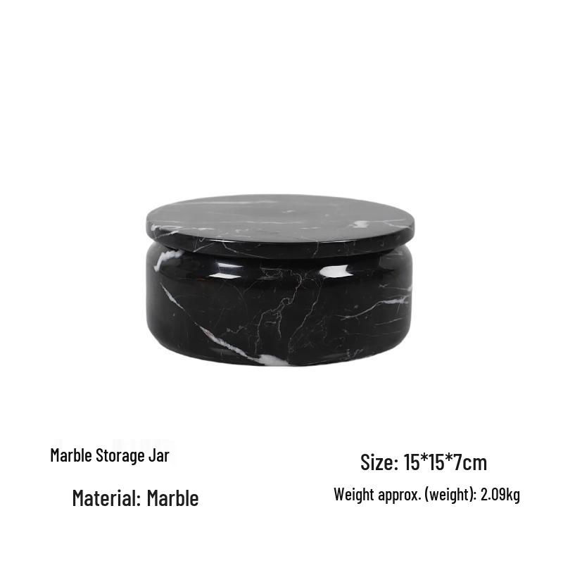 

Contemporary Marble Storage Jar for Jewelry and Home Decor