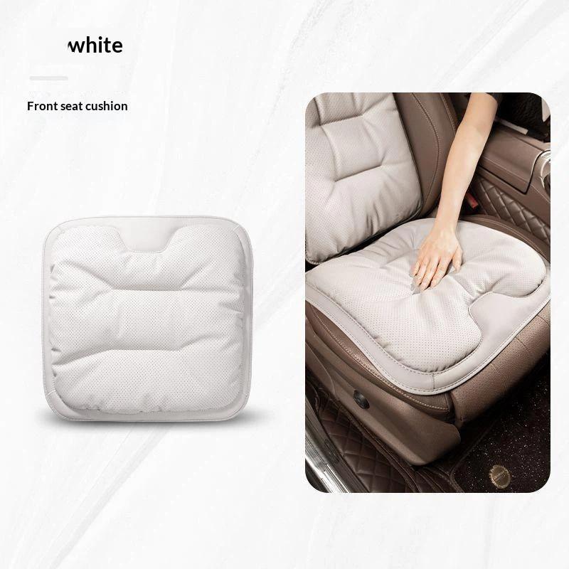 Funda de Cojín Universal Antideslizante para Asiento de Coche de Cuero Nappa Transpirable para Cintura Asiento Uso en Todas las Estaciones Accesorios para Automóvil