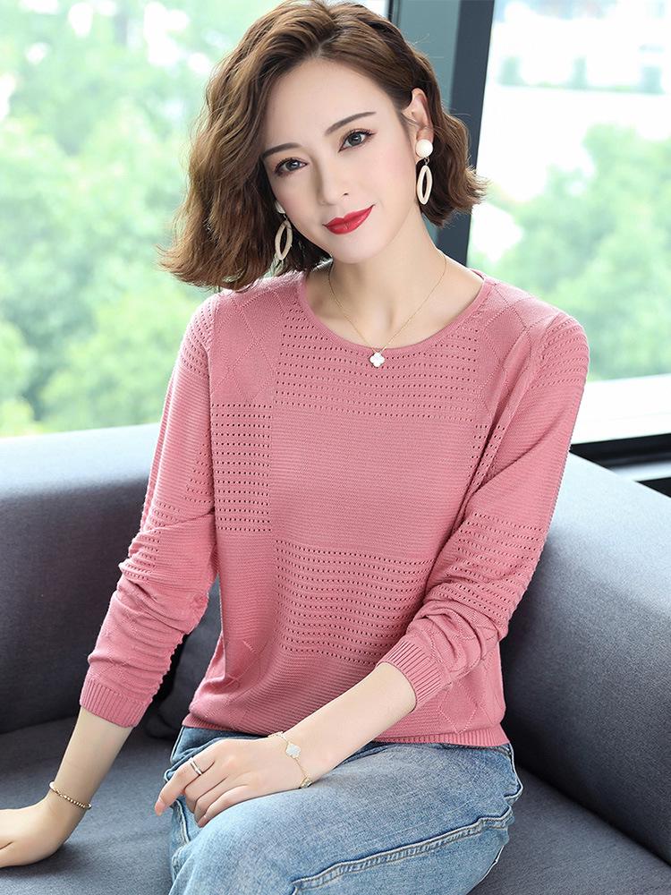 2024 Women's Lightweight Long-Sleeve Knitted Top - Perfect for Early Autumn