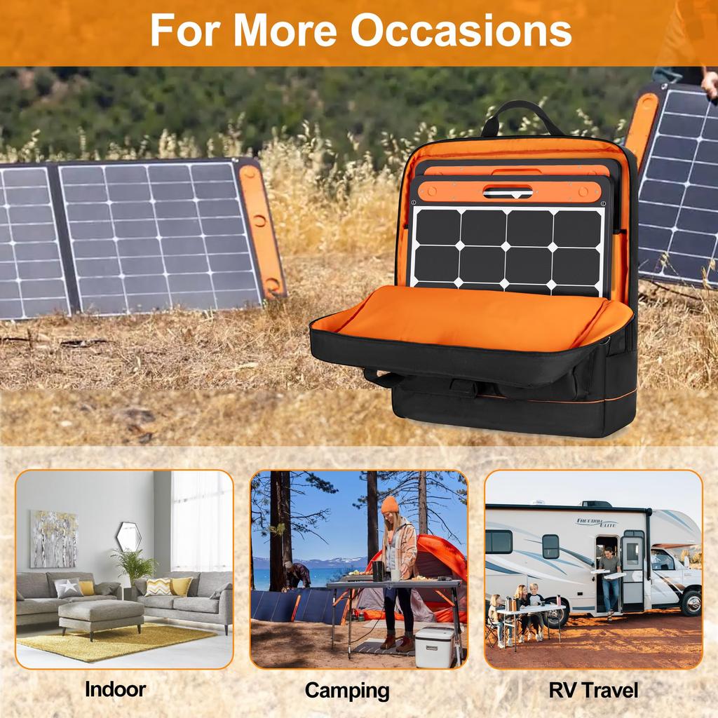 DSLEAF Solar Panel Holds 2 Compatible with Jackery SolarSaga and Anker SOLIX Solar Panel Storage Bag Bag, Panels, 100/200 PS100/PS200,