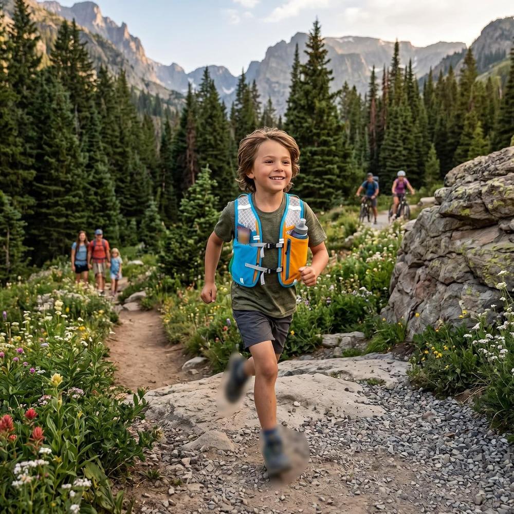 Breathable Mesh Kids Hydration Backpack Stretch Fabric Cycling Hydration Vest Kids Hydration Vest