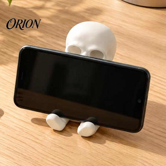 Hands Free Movie Viewing Stand 3D Printed Skeleton Phone Stand, Rack, Gothic Stable Smartphone Cradle Skull Cell Holder for Desk Desktop Figure