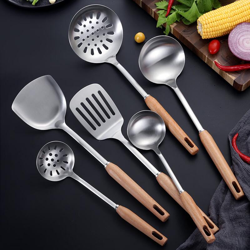 Beechwood Handle Stainless Steel Kitchen Utensil