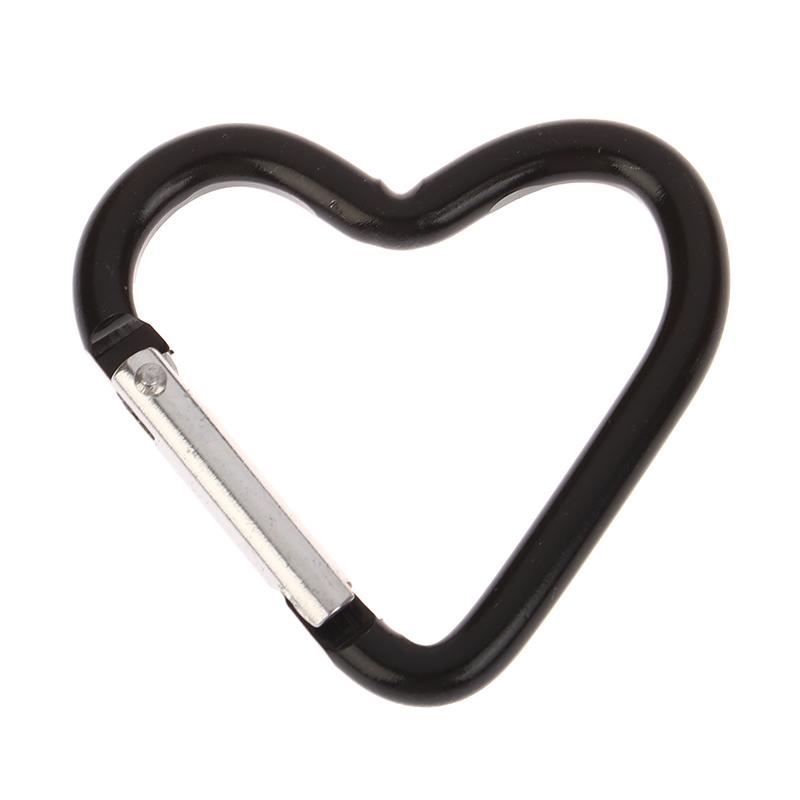 1 stk hjerteformet aluminiumslegering karabiner nøkkelring klips utendørs nøkkelring krok Vannflaske hengende spenne reisetilbehør