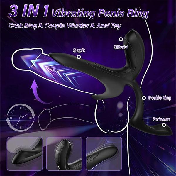Vibrating Cock Ring Adult Toys Male Remote Control Penis Vibrator with 9 Vibrations for Female Clitoral G-spot Stimulation Sex Toys
