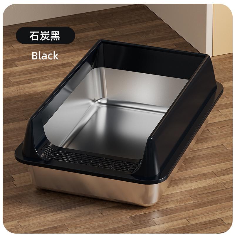 Stainless Steel Cat Litter Box Enclosed Side-Entry Scratchproof For Small/Medium Cats, Perfect For Home Apt And Cat Lovers Gift
