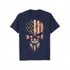 Vintage USA Flag Skull Patriotic T-Shirt