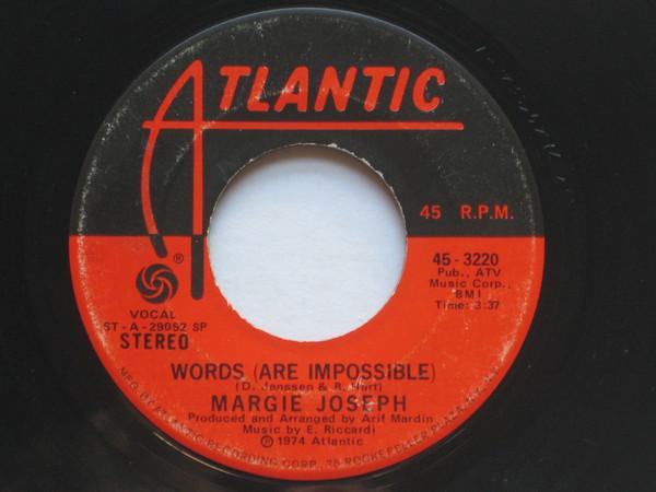 

7inch Record MARGIE JOSEPH - Words (Are Impossible) 453220 Atlantic 1974 US Soul/Funk Used