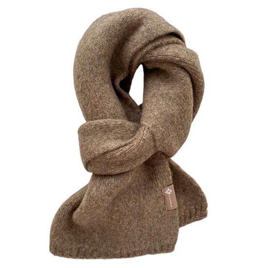 Winter Scarf Windproof Solid Color Soft Thick Knitting Keep Warm Cozy Unisex Korean Style Men Scarf for Outdoor