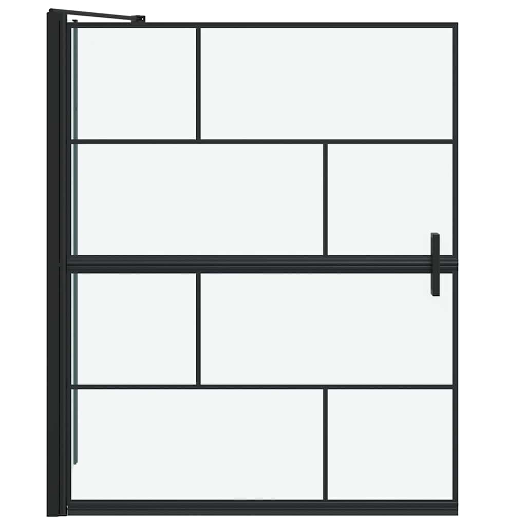 Black and Transparent Shower Screen 100 X 68 X 128 Cm