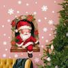 Kreslený Santa Claus Vločka Falešné okno Nástěnná nálepka Vánoční dekorace Samolepka na zeď