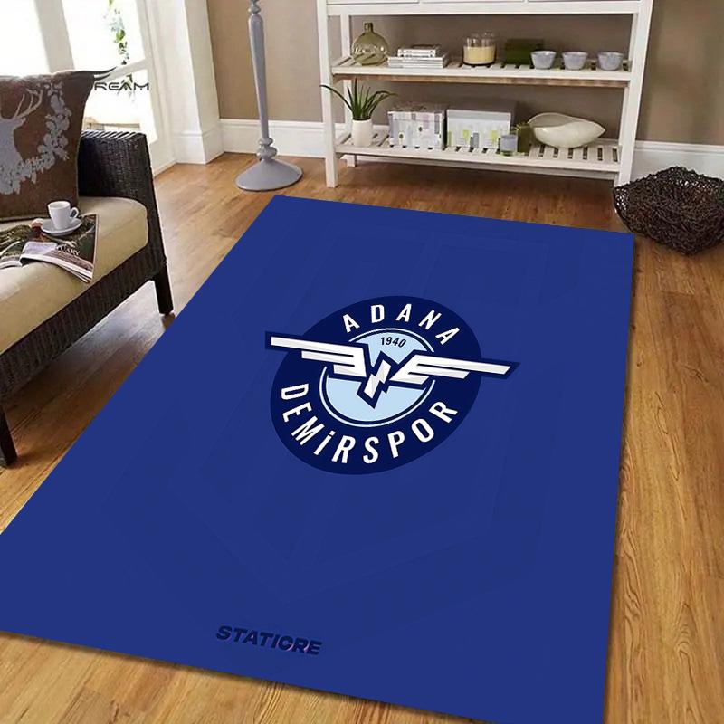 Adana Demirspor2 Flanellmuster Quadratischer Teppich, Läufer, Teppich für Wohnzimmer Schlafzimmer Sofa Spielzimmer Dekor, Rutschfeste Fußmatte