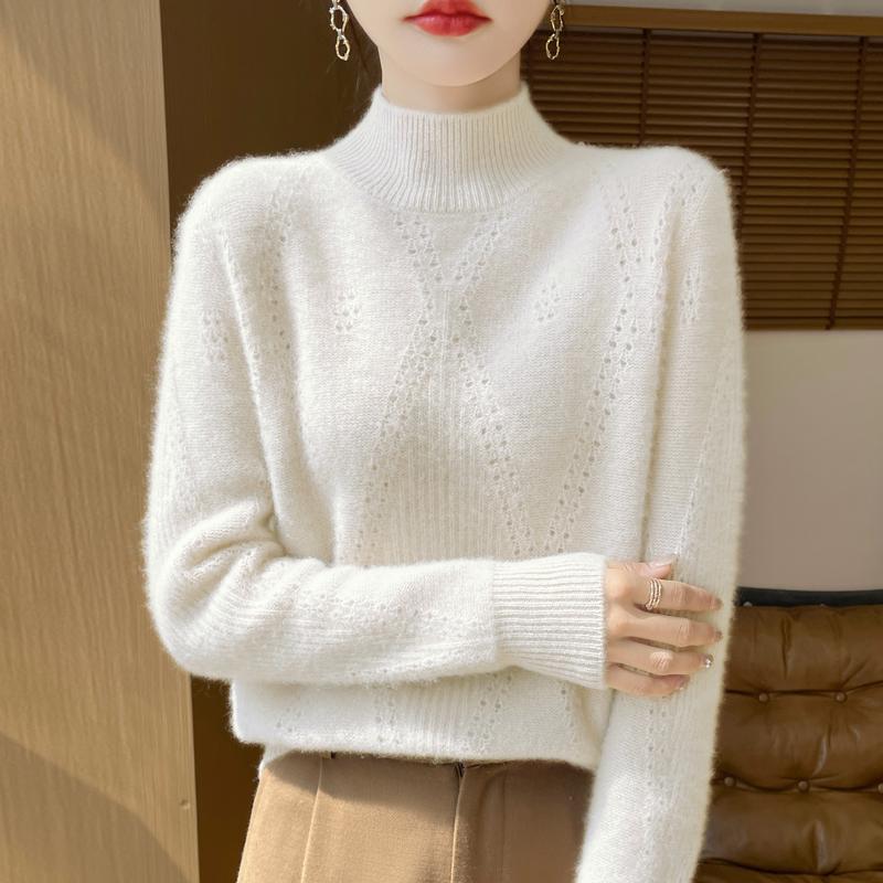 Dámský kašmírový svetr Kašmír Qinghe 30% kašmír 70% vlna podzimní a zimní pulovr hřejivý a módní