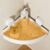 Plastic Suction Shower Basket Wall Mounted Detachable Corner Storage Rack Waterproof Powerful Triangle Storage Shelf for Home