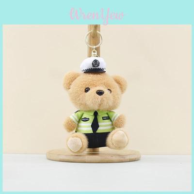 Adorable Plush Bear Keychain With Cute Policeman Design Perfect For Kids And Adults