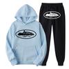 Unisex Hooded Sweatshirt Pants Set With Graphic Print Casual Sportswear