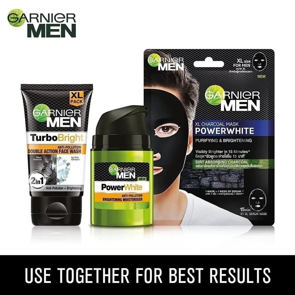 Garnier Men, Face Wash, Brightening & Anti-Pollution, Double Action 150g