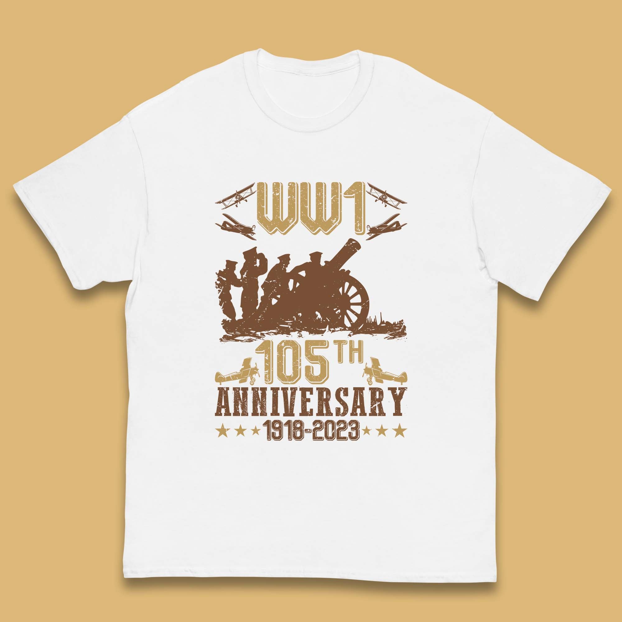WW1 105th Anniversary 1918-2023 End Of World War I Remembrance Day Kids T Shirt 160