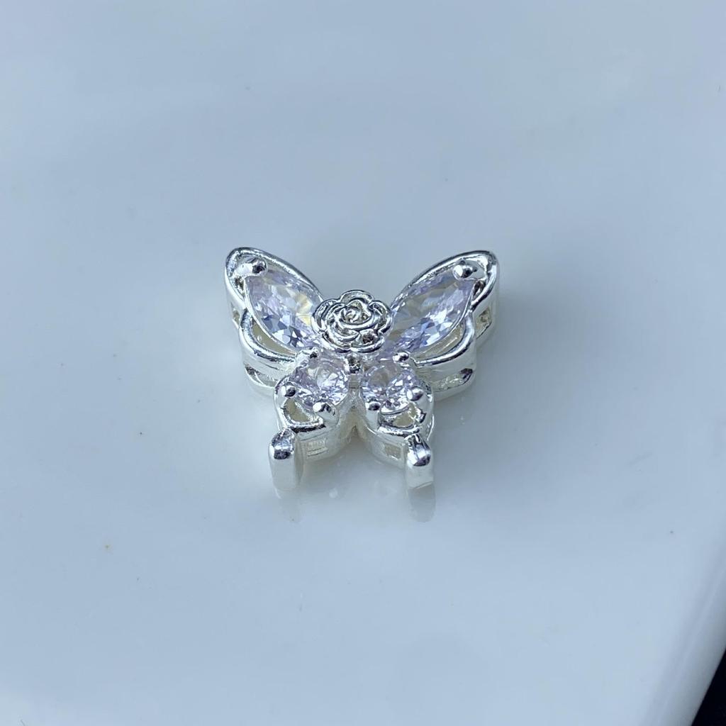 Charming Butterfly Zircon DIY Jewelry Spacer Beads - Handcrafted, Color-Preserving Crystal Accessories