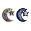 Moon Star Decorative Serving Tray Luxury Tableware Platter Ramadan Party Centerpiece for Home Decor