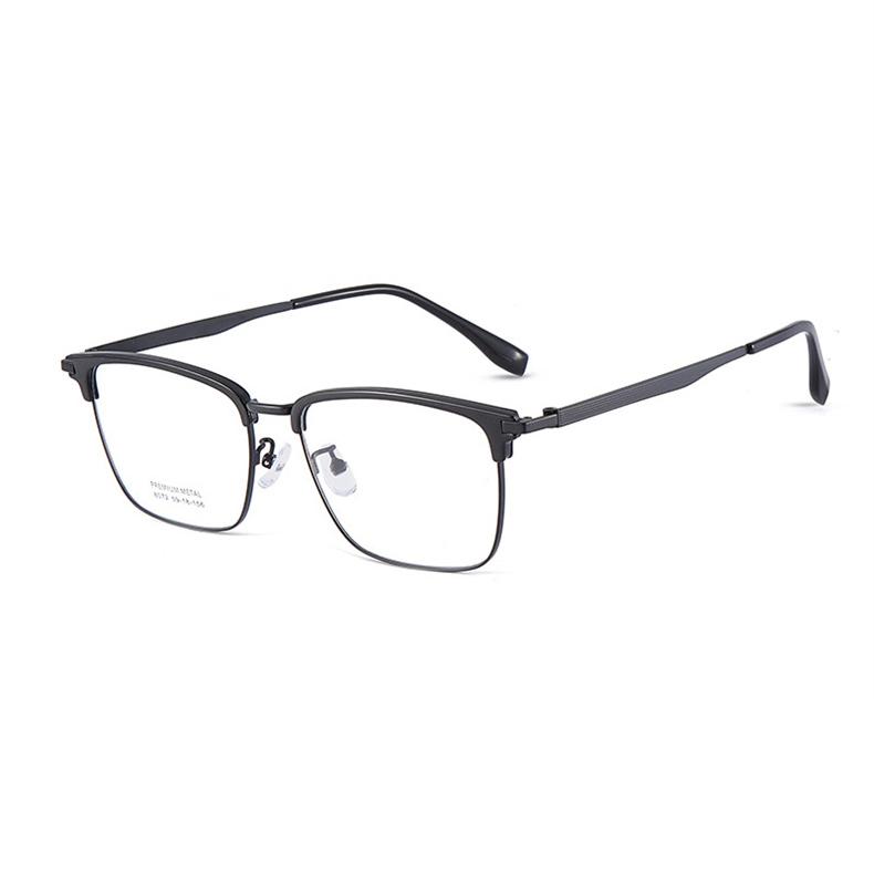 

Brand Design Alloy Square Eyebrow Frame Anti-reflection Anti Blue Ray Photochromic Gray brown Glasses Prescription Eyeglasses Single Version&1.56&Anti Blue Ray чорний