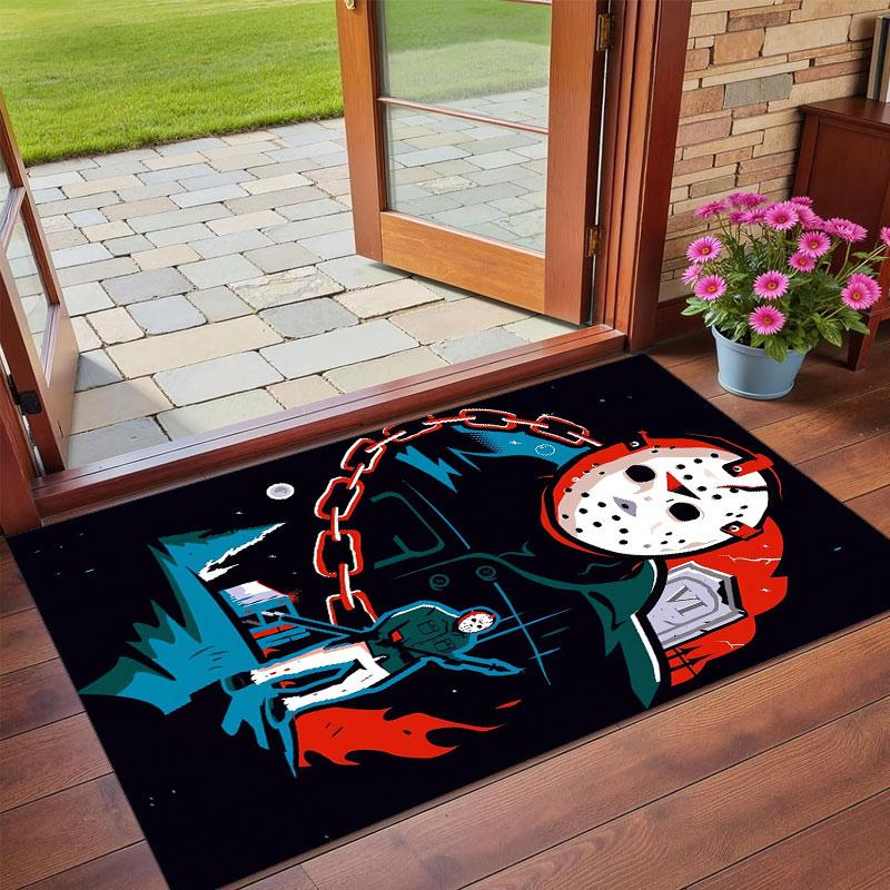 Crystal Velvet Rug Soft Non Slip Indoor Floor Mat Home DecorFriday the 13th Jason Voorhees