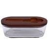 Glass   Dish with Lid Airtight   for Freshness 300ML Rectangular     for Kitchen Countertop Decor