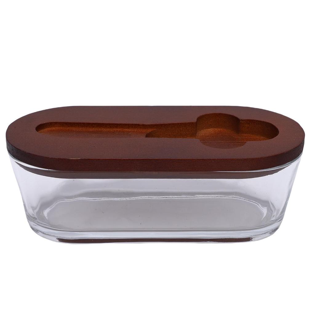 Glass Dish with Lid Airtight for Freshness 300ML Rectangular for Kitchen Countertop Decor
